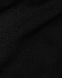 Close-up of MaxDri moisture-wicking fabric on Conquer T-Shirt in Power Black – recycled polyester performance material by I AM-ABLE